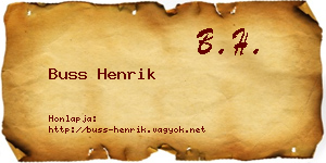 Buss Henrik névjegykártya